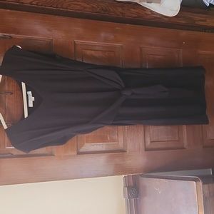 Loft Black Crepe Tie-Front Dress - Size M